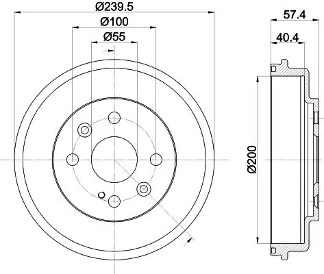 Mintex Rear Brake Drum For Mazda 2