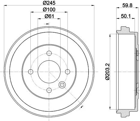 Mintex Rear Brake Drum For Nissan Micra