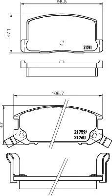 Mintex Rear Brake Pads Set For Toyota Mr2