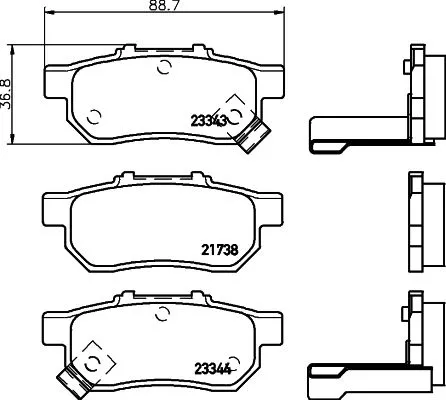 Mintex Rear Brake Pads Set For Acura Honda Isuzu Mazda City Civic Crx Integra Ja