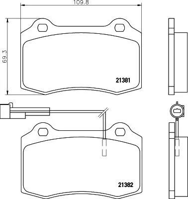 Mintex Front Brake Pads Set For Lancia Delta