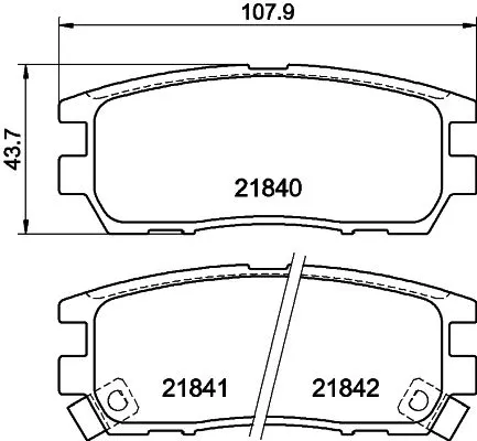 Mintex Rear Brake Pads Set For Mitsubishi Delica / Space Gear L400 Magna Pajero 