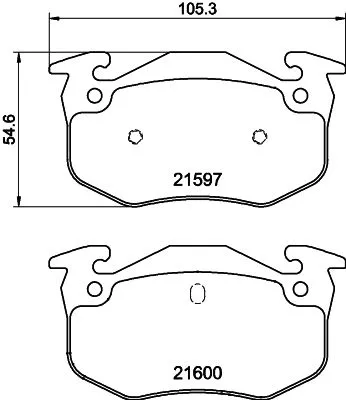 Mintex Rear Brake Pads Set For Renault 19 Clio
