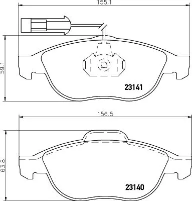 Mintex Front Brake Pads Set For Alfa Romeo Lancia 156 Lybra