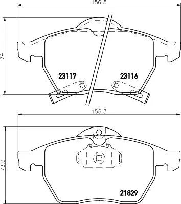 Mintex Front Brake Pads Set For Baic Baic Bjev Saab 9-5 900 Es Series Senova D70
