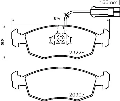 Mintex Front Brake Pads Set For Fiat Palio