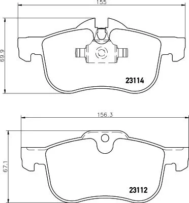 Mintex Front Brake Pads Set For Mg Mg (Nanjing) Mg (Saic) Roewe (Saic) Rover 550