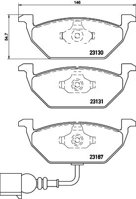 Mintex Front Brake Pads Set For Audi Seat Skoda Vw Vw (Svw) A2 A3 Altea Altea Xl
