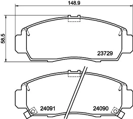 Mintex Front Brake Pads Set For Acura Byd Gmc Honda Honda (Gac) Proton Accord Av
