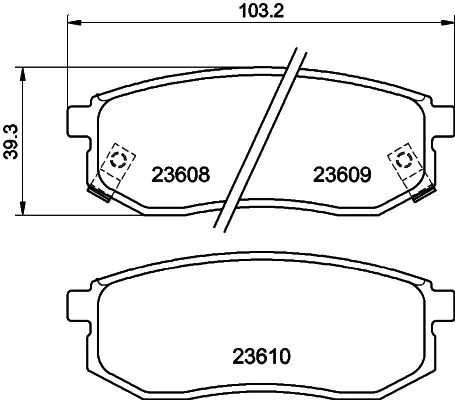 Mintex Rear Brake Pads Set For Hyundai Kia Mitsubishi Joice Santamo