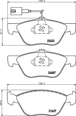 Mintex Front Brake Pads Set For Fiat Bravo Grande Punto Marea