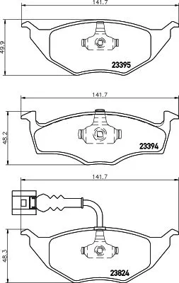 Mintex Front Brake Pads Set For Audi A2