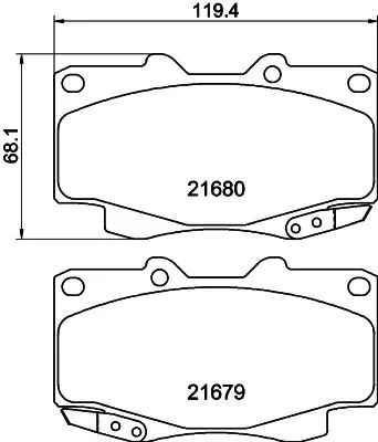 Mintex Front Brake Pads Set For Toyota Fortuner Hilux
