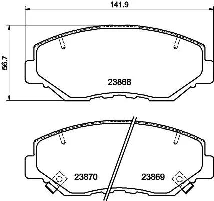 Mintex Front Brake Pads Set For Acura Honda Honda (Dongfeng) Accord Civic Cr-v E