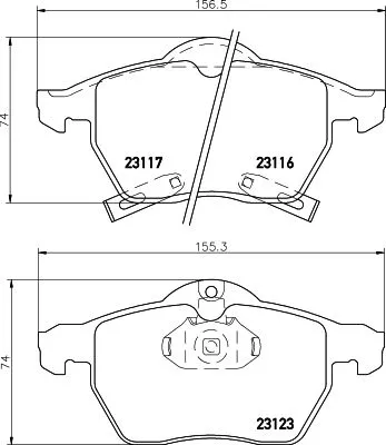 MINTEX MINTEX MDB2317 Mintex Front Brake Pads Set For Holden Opel Saab Saturn Vauxhall 9-3 9-5 Astra L 