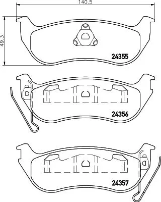 Mintex Rear Brake Pads Set For Jeep Cherokee Wrangler