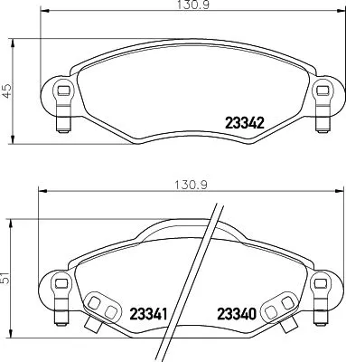 Mintex Front Brake Pads Set For Toyota Yaris