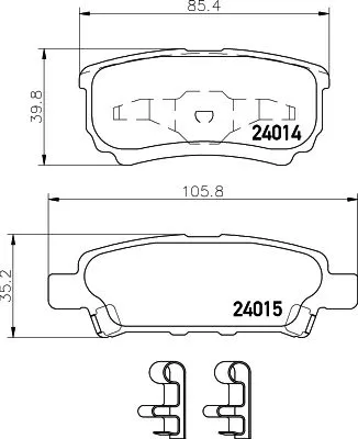 Mintex Rear Brake Pads Set For Chrysler Dodge Jeep Mitsubishi Proton 200 Avenger