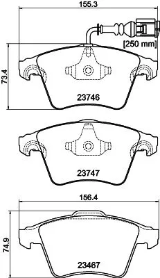 Mintex Front Brake Pads Set For Vw California Multivan Transporter Transporter T