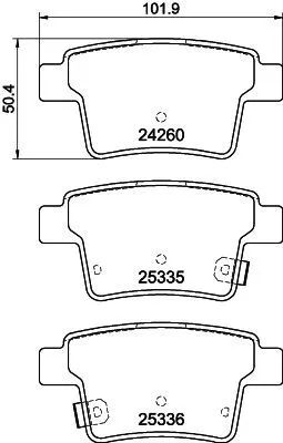 MINTEX MINTEX MDB2691 Mintex Rear Brake Pads Set For Byd Emgrand Ford Ford Usa Geely Jaguar Mercury Ec 