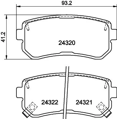 Mintex Rear Brake Pads Set For Dodge Hyundai Hyundai (Beijing) Kia Kia (Dyk) Acc