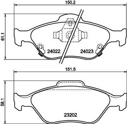 Mintex Front Brake Pads Set For Daihatsu Toyota Charade Yaris