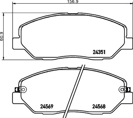 Mintex Front Brake Pads Set For Hyundai Hyundai (Beijing) Inokom Kg Mobility Kia