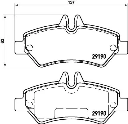 MINTEX MINTEX MDB2802 Mintex Rear Brake Pads Set For Dodge Freightliner Mercedes-benz Vw Crafter 30-35 