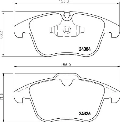 Mintex Front Brake Pads Set For Daimler Jaguar S-type Super Eight Xf Xj Xk