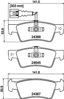 Mintex Rear Brake Pads Set For Vw California Multivan Transporter