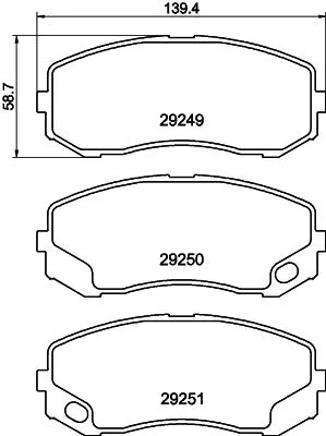 Mintex Front Or Rear Brake Pads Set For Fuso (Mitsubishi) Mitsubishi Canter (Fb7