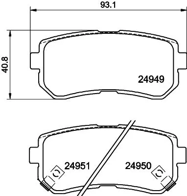 Mintex Rear Brake Pads Set For Hyundai I20