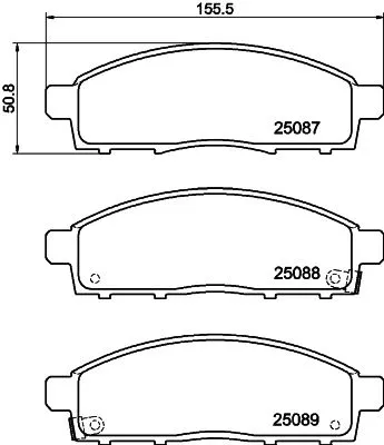 Mintex Front Brake Pads Set For Mitsubishi Nissan Delica D3 Nv200 Nv200 / Evalia