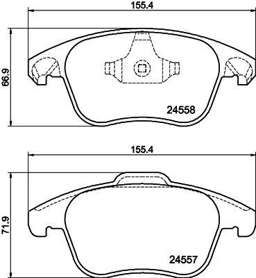 Mintex Front Brake Pads Set For Citroën Ds Ds (Capsa) Opel Peugeot Vauxhall 2008