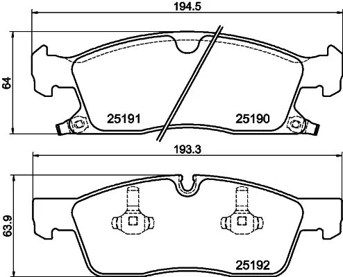 Mintex Front Brake Pads Set For Dodge Jeep Durango Grand Cherokee