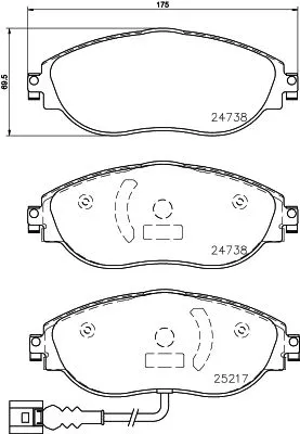Mintex Front Brake Pads Set For Seat Skoda Vw Alhambra Cc Golf Passat Passat Cc 
