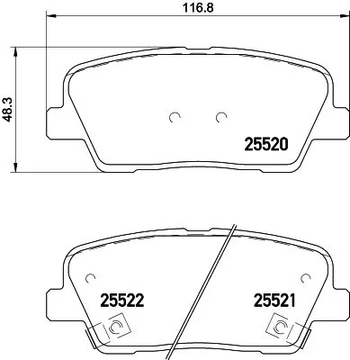 Mintex Rear Brake Pads Set For Genesis Hyundai Hyundai (Beijing) Inokom Kg Mobil