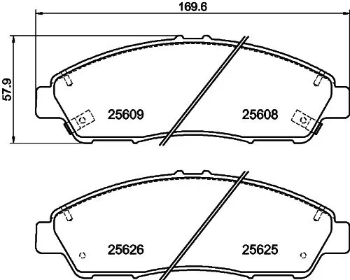 Mintex Front Brake Pads Set For Acura Honda Legend Mdx Pilot Rlx Zdx