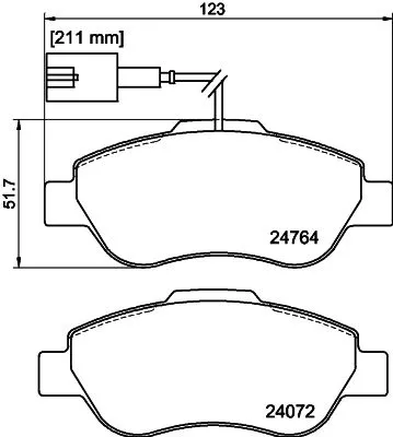 Mintex Front Brake Pads Set For Fiat Ford 500 C Ka