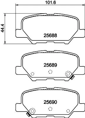 Mintex Rear Brake Pads Set For Changan Citroën Mazda Mitsubishi Peugeot 3 4008 6