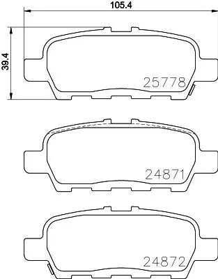 Mintex Rear Brake Pads Set For Infiniti Mitsubishi Nissan Nissan (Dfac) Renault 