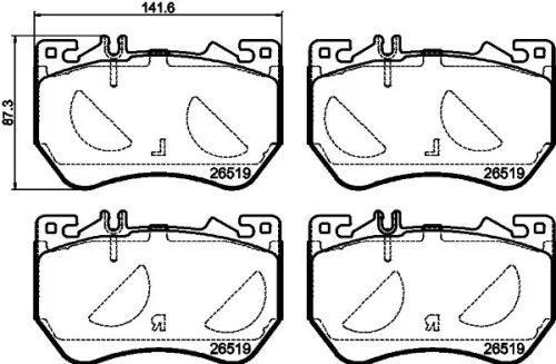 Mintex Front Brake Pads Set For Mercedes-benz C-class Cle E-class