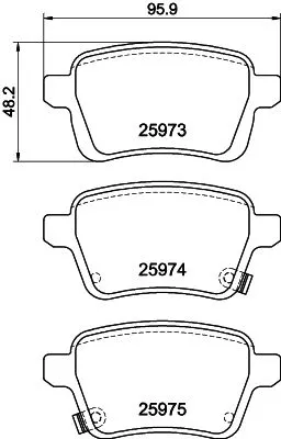 Mintex Rear Brake Pads Set For Fiat 500l
