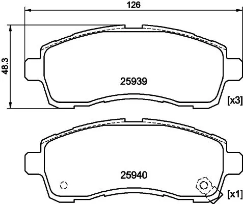 Mintex Front Brake Pads Set For Mazda 2