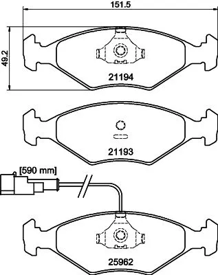 Mintex Front Brake Pads Set For Fiat Tempra