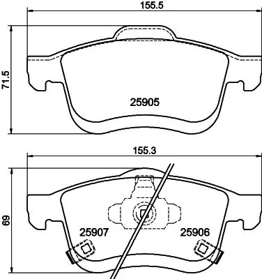 Mintex Front Brake Pads Set For Fiat 500l