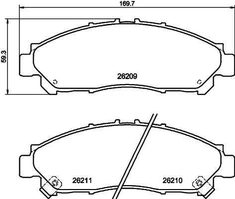 Mintex Front Brake Pads Set For Toyota Granvia Hiace Majesty