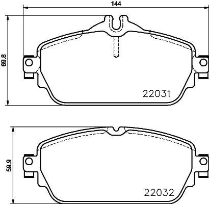 Mintex Front Brake Pads Set For Mercedes-benz C-class E-class Gla-class