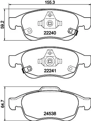 Mintex Front Brake Pads Set For Fiat Jeep 500x Renegade