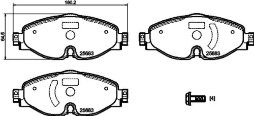 Mintex Front Brake Pads Set For Audi Audi (Faw) Ford Skoda Skoda (Svw) Vw Vw (Fa